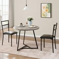 thumbnail image 4 of 3-Piece Round Dining Set for 2 with Upholstered Chairs, for Small Spaces, 4 of 7
