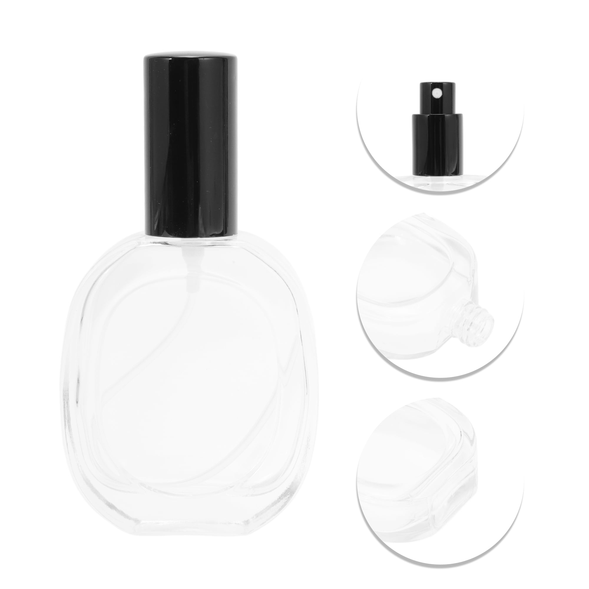 Unique Bargains Elegant 50ml/1.69oz Perfume Bottle with Spray Black Oval Bottle