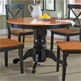 thumbnail image 2 of Bowery Hill Round Pedestal Dining Table in Black and Cottage Oak, 2 of 7