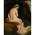 thumbnail image 2 of Alexander Nyulassy 20x24 Black Ornate Framed Double Matted Museum Art Print Titled: Leda and the Swan (1862), 2 of 5