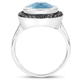 thumbnail image 2 of HauteFacets QR5744BSBTBLD-SSR-6 5.23 Carat Genuine Swiss Blue Topaz & Black Diamond 0.925 Sterling Silver Ring, 2 of 3