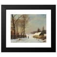 thumbnail image 2 of Anders Andersen-Lundby 18x15 Black Modern Framed Museum Art Print Titled - Winter Landscape with Wife on a Country Road off for a House (1871), 2 of 5