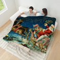 thumbnail image 4 of CafePress - Vintage Santa Claus Sleigh Christmas Holiday - Large Plush Fleece Throw Blanket, 80" L x 60" W, 4 of 4