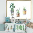 thumbnail image 2 of Designart 'Three Potted Houseplants On White' Traditional Framed Canvas Wall Art Print, 2 of 5