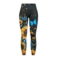 thumbnail image 5 of Renewold Sunflower Butterfly Galaxy Yoga Leggings with Pockets for Women Thick Exercise Yoga Pants High Waisted Soft Slim Ankle Pants Printed Leggings 4 Way Stretch Leggings, XXL, 5 of 8