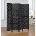 thumbnail image 7 of Roundhill Furniture 4-Panel Room Divider, Decorative Folding Freestanding Privacy Screen, Black, 7 of 7