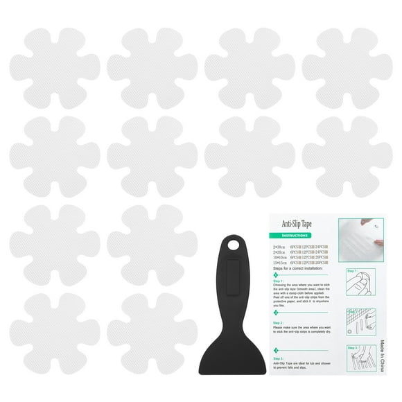 Uxcell 12 Pack Flower Bathtub Non Slip Stickers 3.2 x 3.2 Inch, White