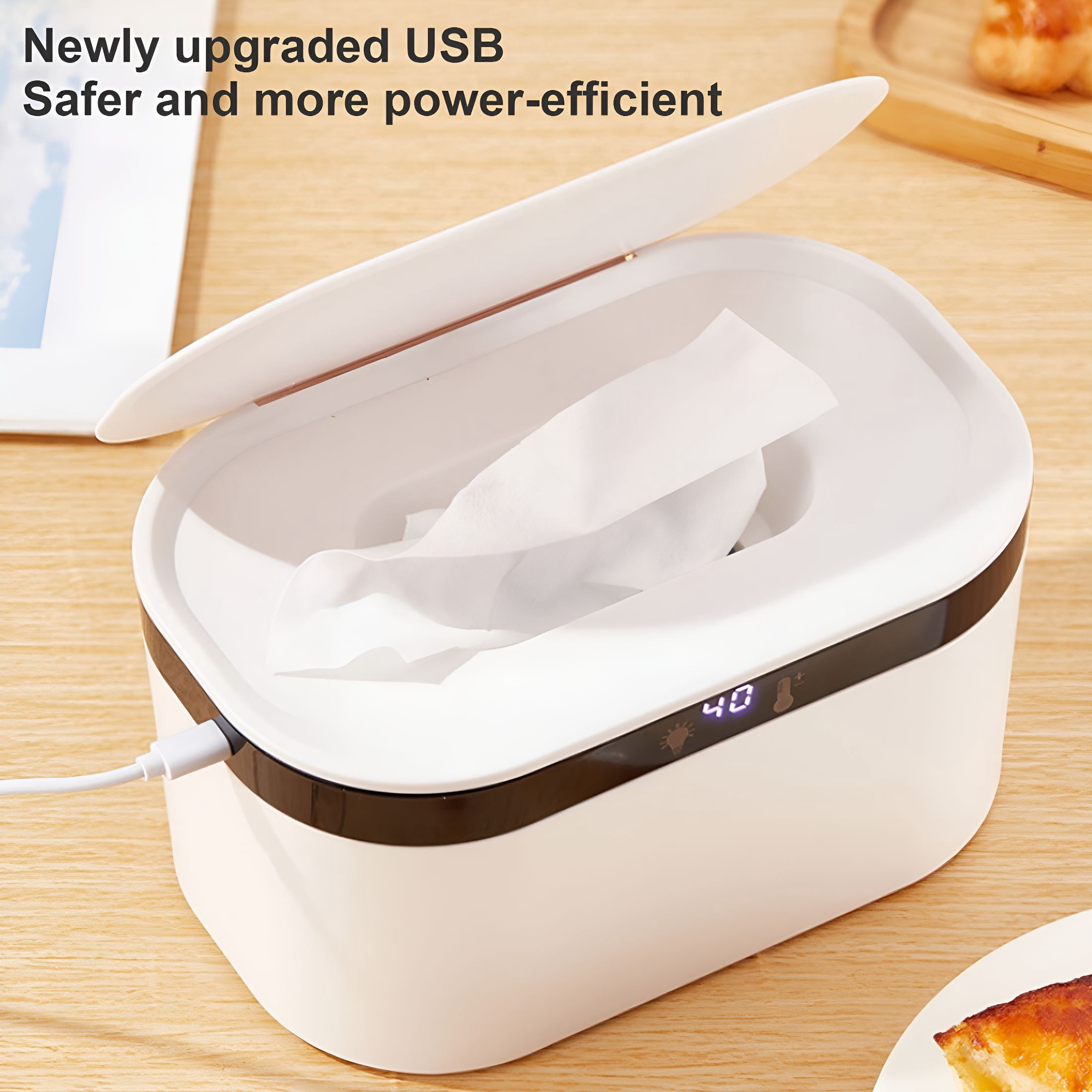 XIRQI 2026 New Baby Wipe Warmer and Wet Wipes Dispenser Large Capacity Wipes Warmer for Babies with Night Light 3 Level Temperature