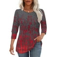 thumbnail image 3 of Fewfanhot 3/4 Sleeve Tops for Women Summer Tops Dressy Casual Ruffle Short Sleeve Flowy Tunic Shirts Cute Round Neck Blouses, 3 of 7