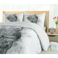 thumbnail image 5 of Ambesonne White Duvet Cover Sets, Smoky Skull Grungy Art, 2-King, Grey White, 5 of 7