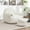 White + faux fur + Foam-5, variant on Dark Gray Faux Fur Bean Bag Chair (High-Density Foam – Back Support+Footstool, Pre-Filled, Adult/Kid, Living Room/Bedroom)