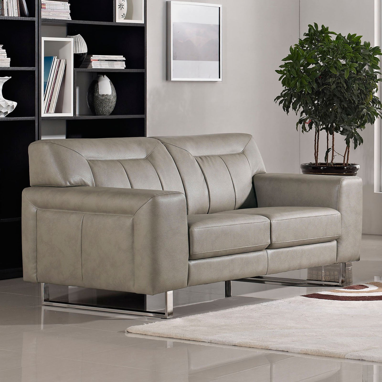 Diamond Sofa Vera Leatherette Loveseat Sandstone
