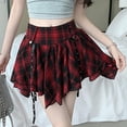 thumbnail image 2 of oqasdz Skirts for Women Casual Pleated Ruffled Flowy Elastic Waistband Skirts Irregular Design for Spring Fall Comfort Stylish Leisure Wear, 2 of 9