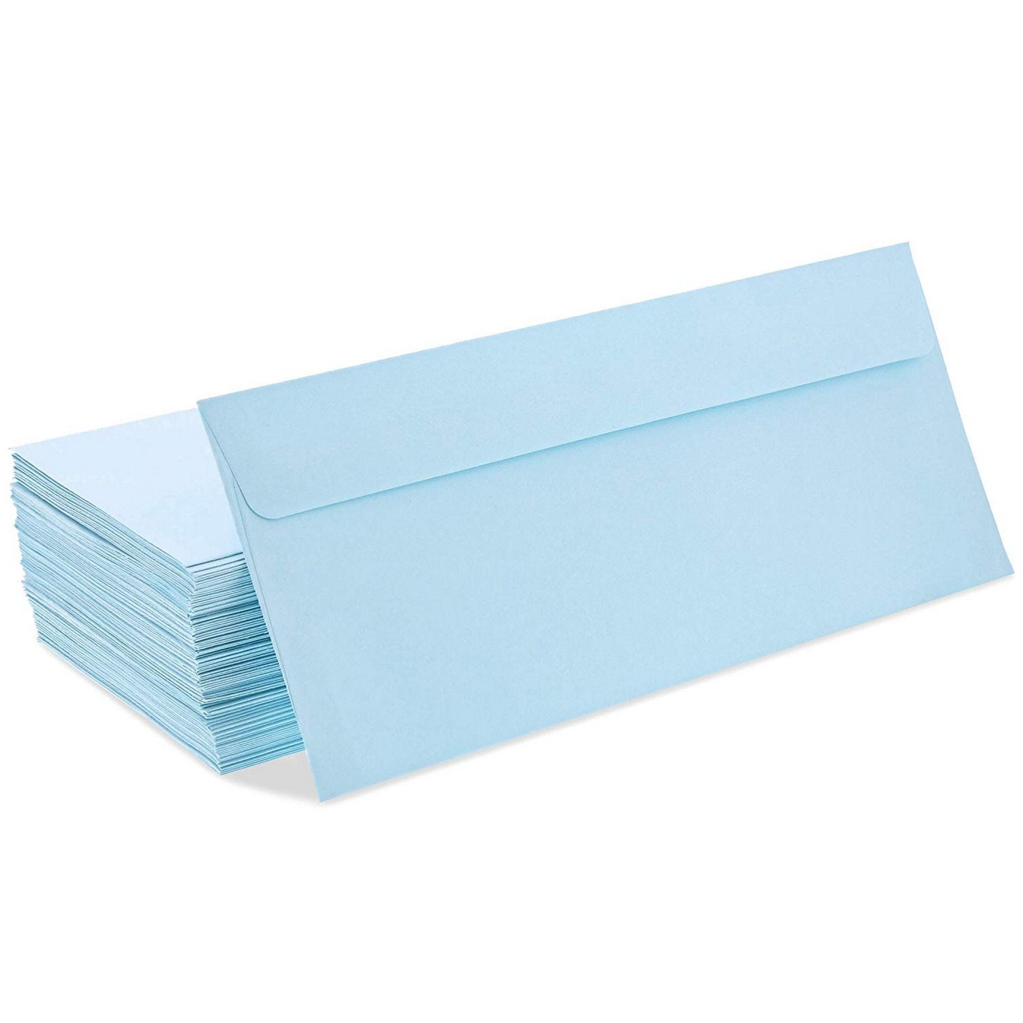 100 Pack #10 Light Blue Square Flap Business Envelopes - 4 ...