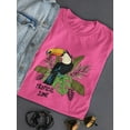 thumbnail image 3 of Toucan Bird Tropical Leaves Shaped T-Shirt Women -Image by Shutterstock, Female Large, 3 of 4