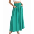 thumbnail image 2 of Pantalones Casuales para Mujer, con Cintura Elástica y Pierna , con Bolsillos. Verde L, 2 of 9