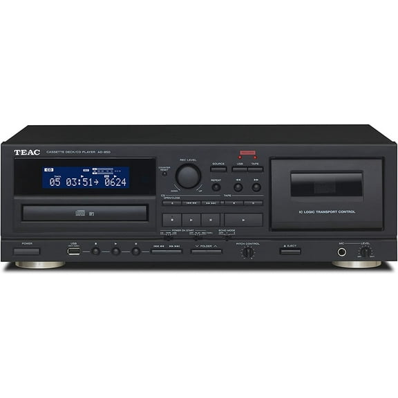 TEAC USB Recording and Playback CD Player, Black, AD850SEB