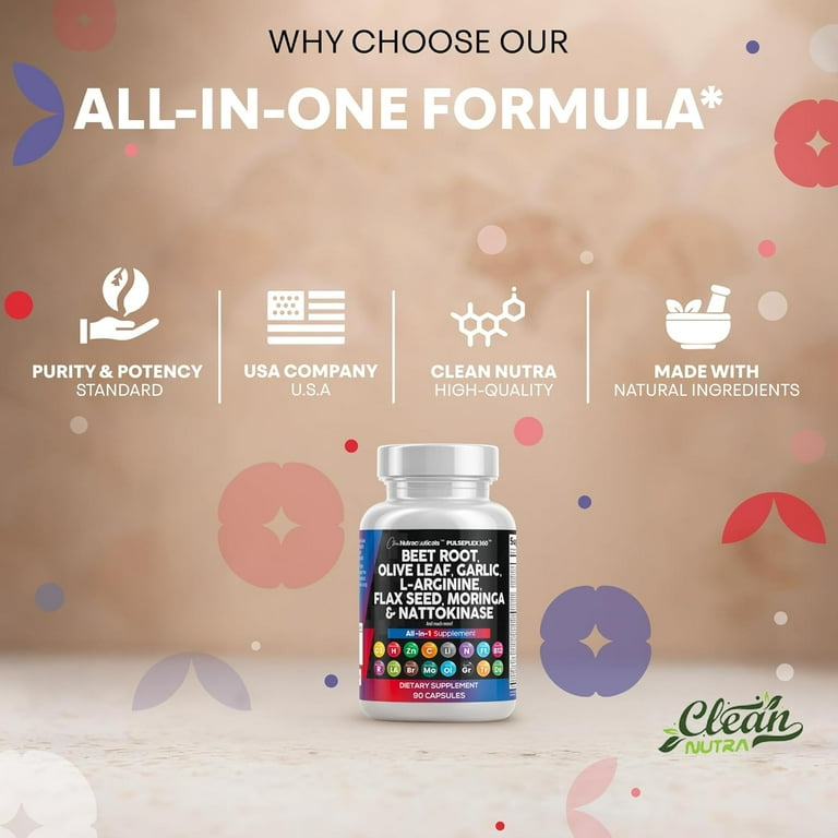 Clean Nutraceuticals Beet Root Capsules Olive Leaf Nattokinase