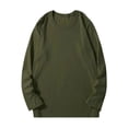 thumbnail image 7 of TKKCS Mens Cotton Long Sleeve T Shirt- Crew Neck Lightweight Casual Wear Regular Fit Base Layer Shirt Army Green Size 4XL, 7 of 7