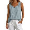 thumbnail image 2 of IUYRTFE Women V Neck Sleeveless Tank Top Loose Fit Casual Summer Blouse, 2 of 5
