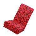 thumbnail image 2 of Funda para silla Funda con estampado elástico Funda protectora lavable para silla Funda de asiento universal para hotel en casa, Rojo Negro kenally HA003278-03, 2 of 6
