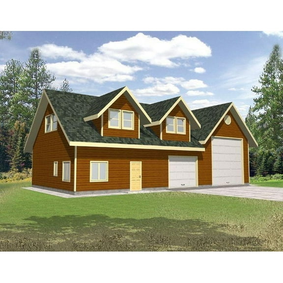 001-4036: Garage Craftsman 0 Bed, 1 Bath Luxury Home Plan, 0 Sq Ft: Full Blueprints with License to Build by Home Plan Marketplace - Lesuto