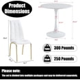 thumbnail image 5 of 5-Piece Dining Table Set, 31.5" Round Tulip Pedestal Dining Table and 4 Ergonomically Designed PU Chairs, Dining Table Set for Kitchen, Living Room, Office, 5 of 7