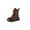 Brown, variant on Womens Martin Boots Lace up Chunky Sole Low Heel Ankle Boots with Side Zipper Black