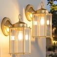 thumbnail image 1 of Farol de pared para exteriores MATAMEYE, cristal transparente dorado, 25 x 25 x 25 cm, 120 V, 1 of 8