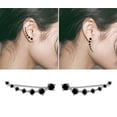 thumbnail image 4 of Sterling Silver Jewelry for Women Ear Cuffs Climber Earrings Hypoallergenic Cartilage Earring with Black Cubic Zirconia for Birthday Gift, 4 of 5