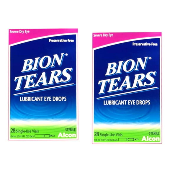 Bion Tears Lubricant Eye Drops, .015-Ounce Single-Use Vials in 28-Count Boxes Pack of 2