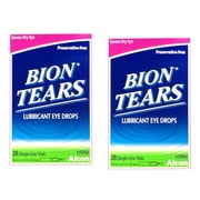 Bion Tears Lubricant Drops Dry Eye, No Preservative Sterile, 28 ct, 2-Pack