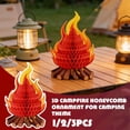 thumbnail image 2 of 3D Bonfire Honeycomb Ornament Decoration For Camping themed Childrens Birthday Parties, Flame shaped Table Centerpiece, 2 of 8