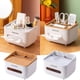 thumbnail image 1 of Organizador de cajas de pañuelo de plástico con soporte para mando a distancia – almohadillas antideslizantes, apertura amplia, solución de almacenamiento de alta gama para hogar, salón, comedor, 1 of 3