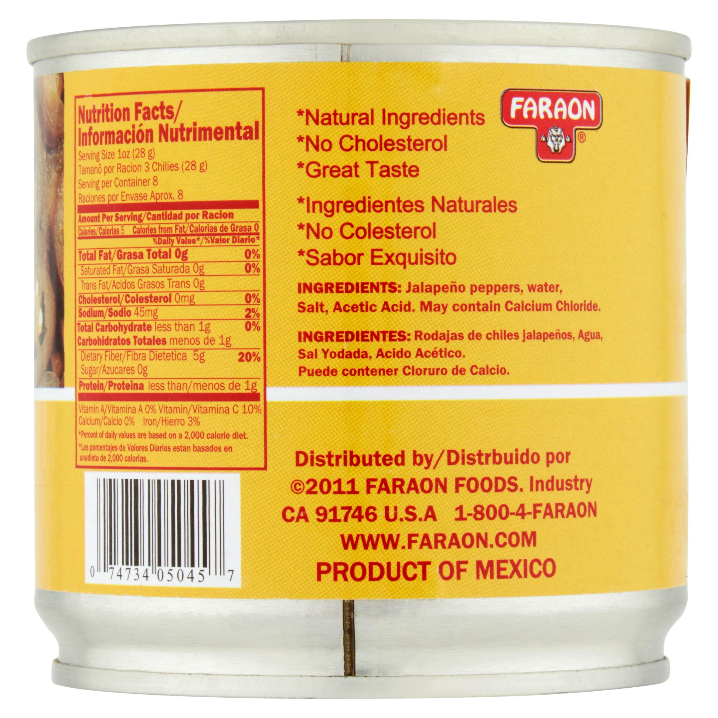 Faraon Nacho Sliced Jalapeno Peppers, 12 Oz