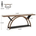 thumbnail image 2 of Tribesigns 70.87" Console Table with Storage Shelf, Extra Long Sofa Table Behind Couch Table, 2-Tier Entryway Table with Half Moon Frame for Hallway Living Room, Walnut & Black, 2 of 5