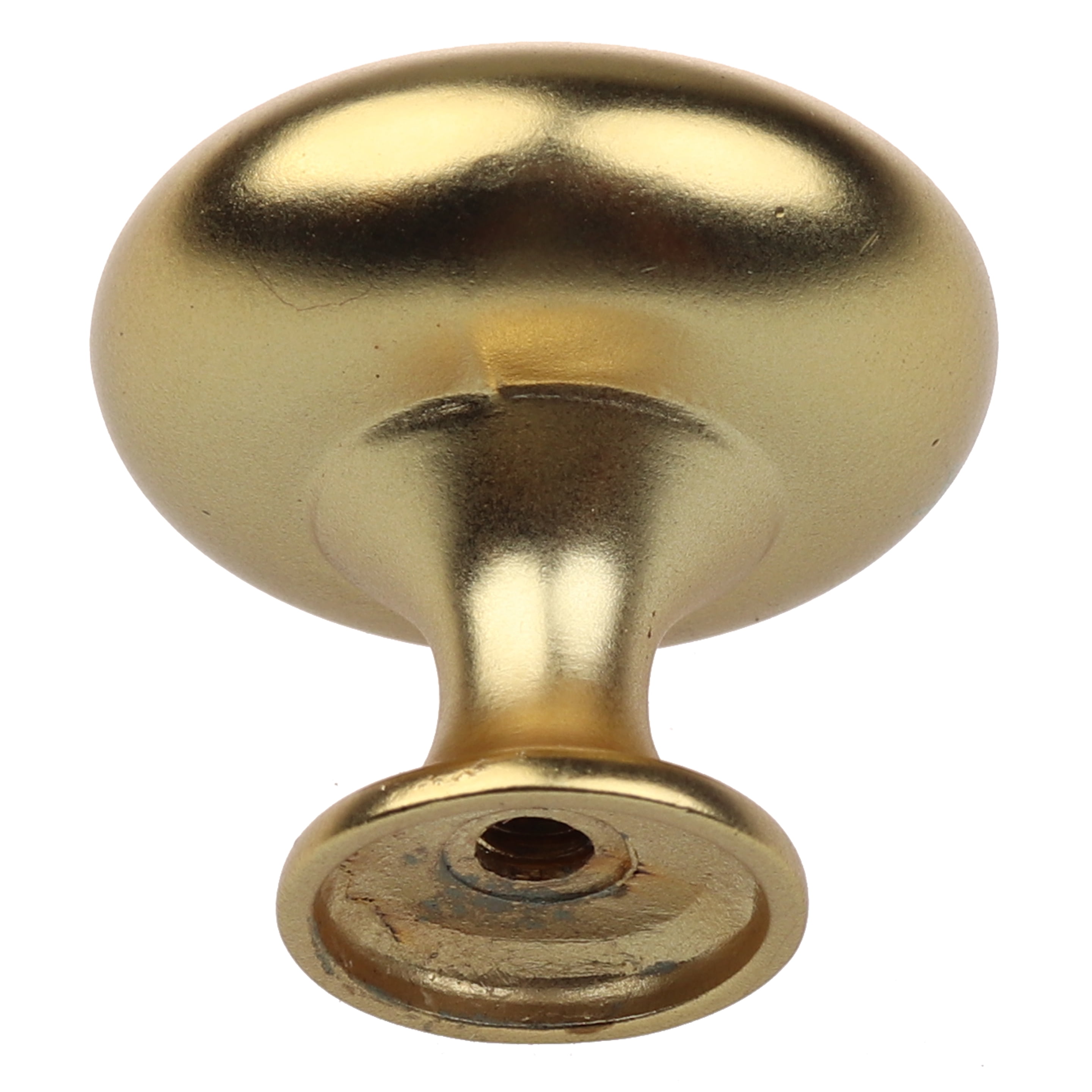 GlideRite 1.125 in. Solid Classic Round Cabinet Knobs, Brass Gold, Pack of 25