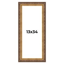 13x34 Frame Vintage Gold Solid Wood Picture Frame | 2.5 Inch Moulding Width | Ornate Bronze Museo