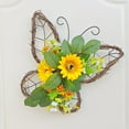 thumbnail image 3 of Spring Wreaths for Front Door Simulation Flower Garland, Butterfly Design Outdoor Wall Hanging Pendant for Home Welcome Sign Wedding Decor, 3 of 5
