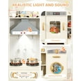 thumbnail image 4 of Pirecart Kids Corner Kitchen Playset with Real Lights & Sounds, Wooden Kitchen Set For Children With Range Hood, Blackboard and 6Pcs Cooking Accessories, Cream, 4 of 9