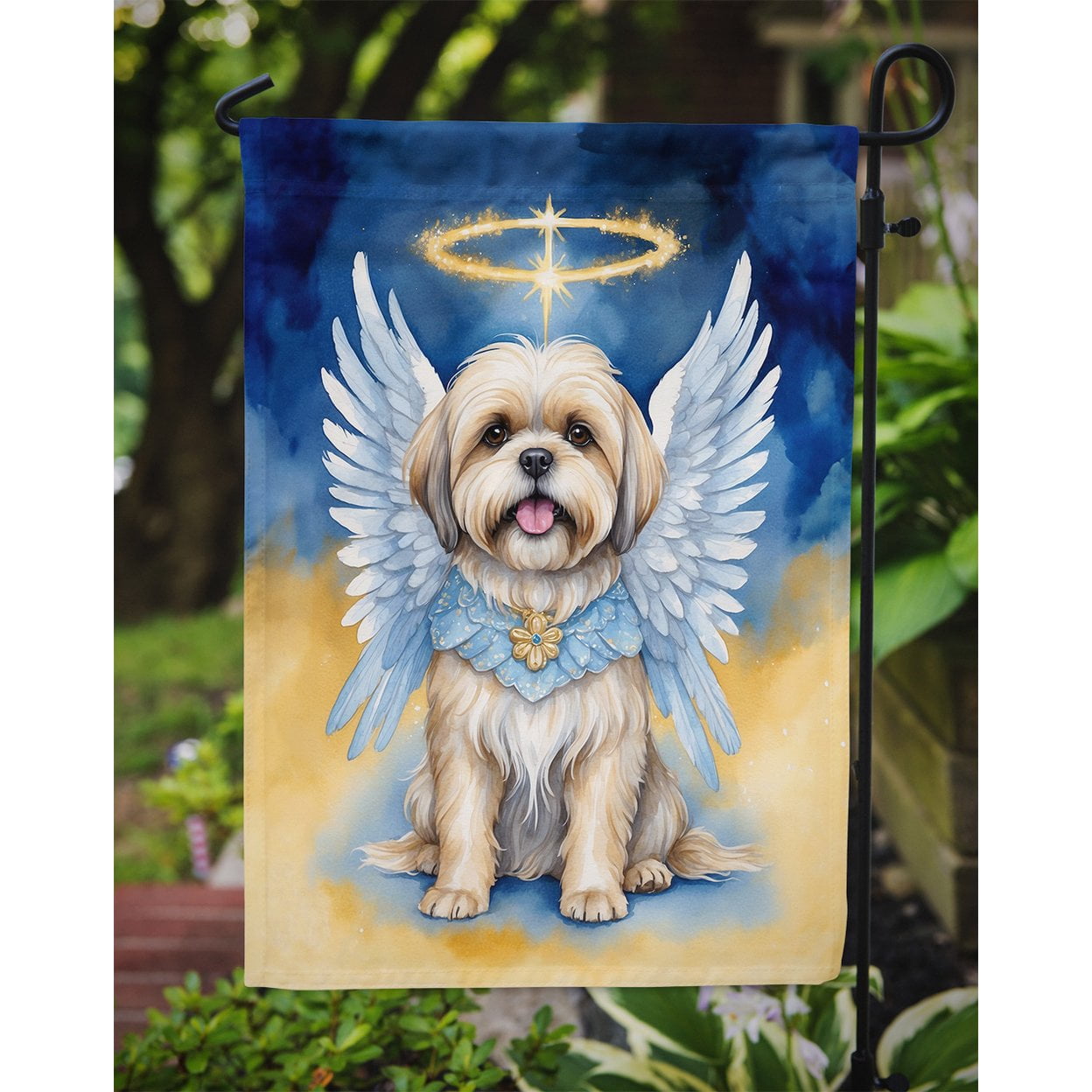 Lhasa Apso My Angel Garden Flag 11.25 in x 15.5 in