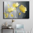 thumbnail image 4 of Mudket Yellow Flowers on Grey Background Canvas Wall Art, Framed Floral Print, Ready to Hang Wall Decor for Living Room Bedroom, Modern Botanical Artwork - 12"L x 8"W, 4 of 10