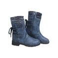 thumbnail image 4 of Audeban Womens Zipper Winter Warm Mid Calf Boots Casual Ladies Low Flat Heel Shoes Size, 4 of 8