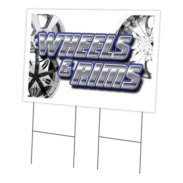 SignMission C-2436 Wheels & Rims 24 x 36 in. Wheels & Rims Yard Sign & Stake