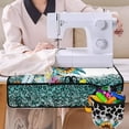 thumbnail image 4 of HELLHERO Sunflower Leopard Print Pattern Sewing Machine Mat Foldable Polyester Fabric Waterproof Home Sewing Classes with Storage Cylinder Foldable for Gifts, 4 of 5