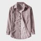 thumbnail image 2 of Camisas Para Hombre Manga Larga Camisa Casual Solid Color Corduroy Long Camisa de solapa de manga Casual Lapel Long Camisa sólida de color sólido (Pink, XL), 2 of 7