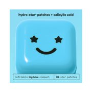 Pack of 4 Starface Hydro-Star Salicylic Acid Patches + Refillable Big Blue Compact - 32 ct - Package may vary