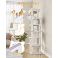 thumbnail image 2 of Hzuaneri Cat Tree, 66.9‑inch Tall Multi‑Level Indoor Cat Tower with Large Platforms, Cozy Condos, Big Hammock & Toy Balls, White, 2 of 8