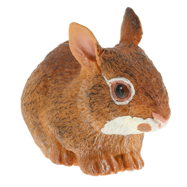 KAKOWELY Cottontail Rabbit Home Decor Plastic Miniature Animal's Figurine Desktop Decor,3.74X"X2.68"X1.97"