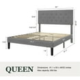 thumbnail image 5 of Sifurni Queen Bed Frame Upholstered Platform Bed with Adjustable Headboard, No Box Spring Needed, Light Gray, 5 of 9
